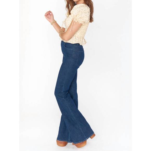 NEW SHOW ME YOUR MUMU hawn bell jean in downpour - Picture 3 of 4